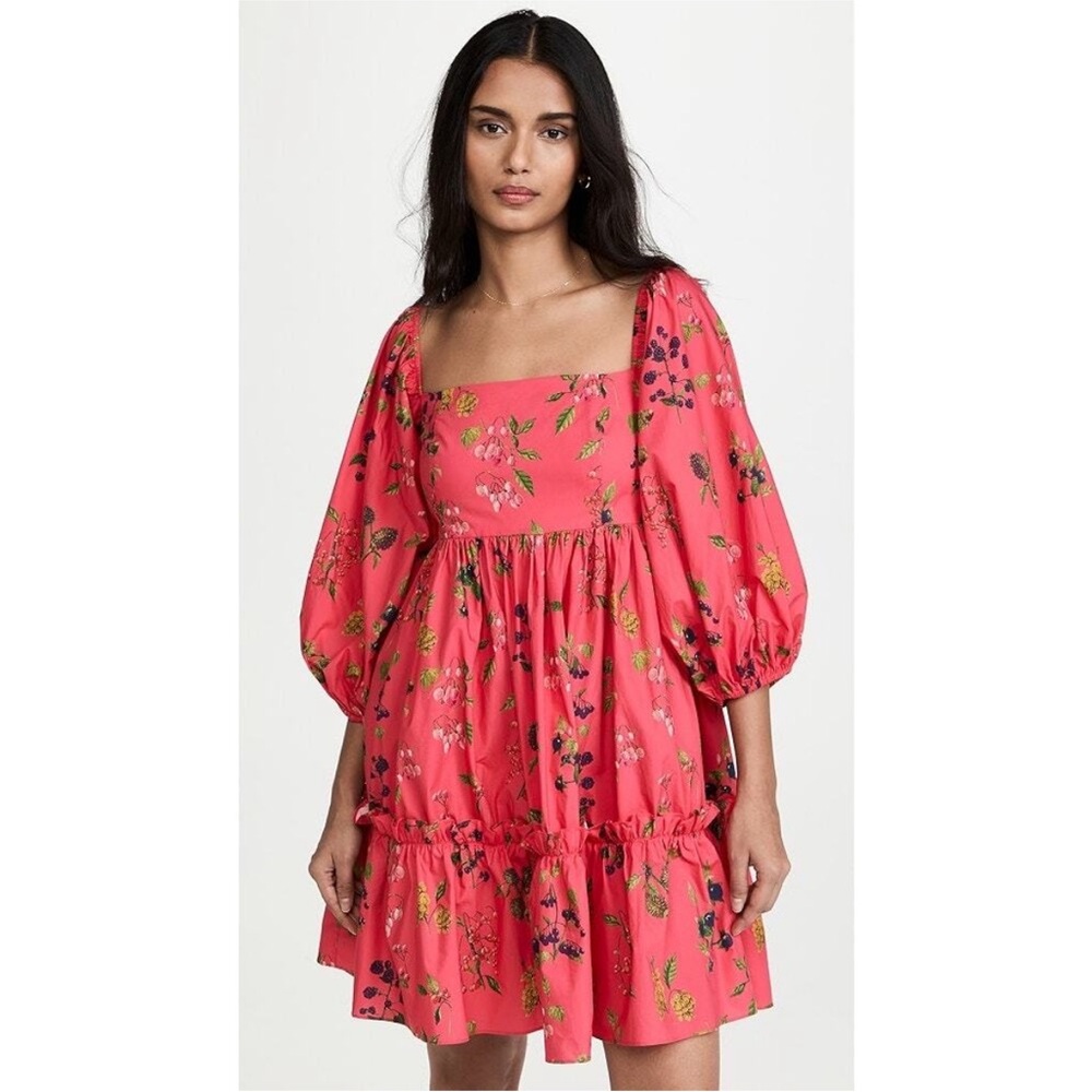 Cara Cara Sip Sip Mini Dress Botanical Allover Coral size Small